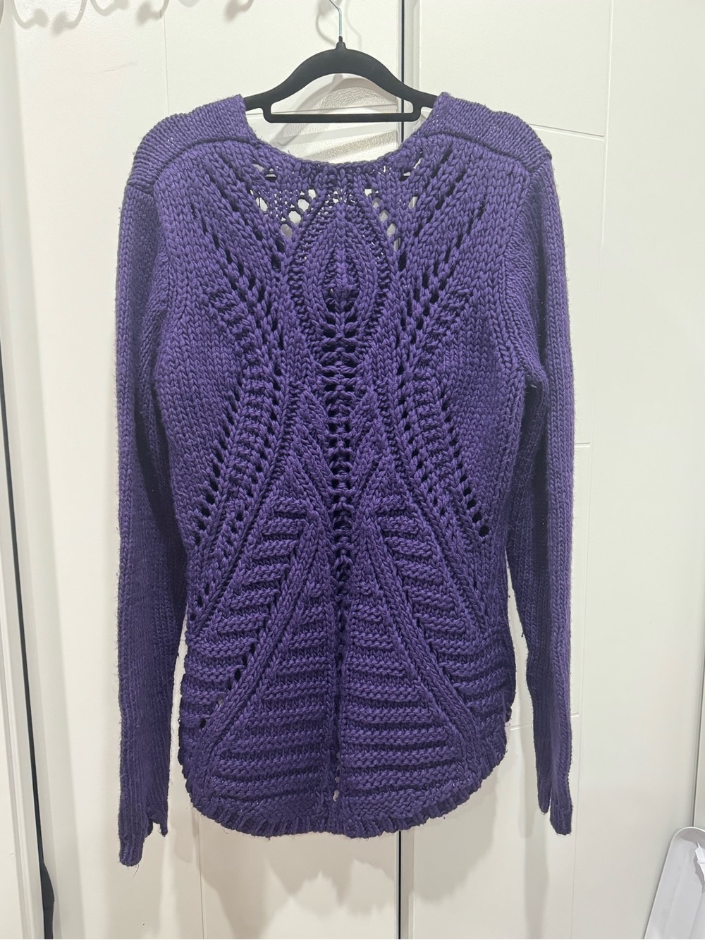 Revolution by Ricki’s Purple Chunky Open Cable Knit Oversized Tunic Sweater XL